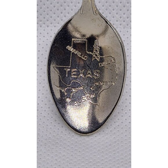 San Antonio Collectible Souvenir Spoon With Texas Map & Gold Boot Charm - Picture 2 of 7